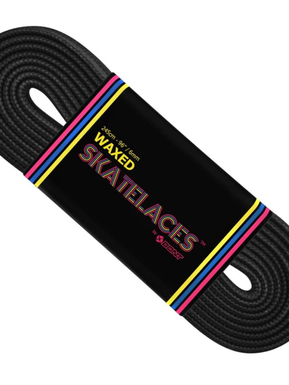 Bont Skates Waxed Laces  Midnight Black 8mm Wide / 59 inch